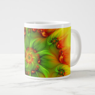 Psychedelic Colorful Modern Abstract Fractal Art Giant Coffee Mug