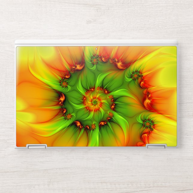 Psychedelic Colorful Modern Abstract Fractal Art HP Laptop Skin (Front)
