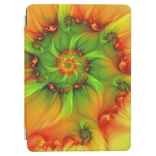 Psychedelic Colorful Modern Abstract Fractal Art iPad Air Cover (Front)