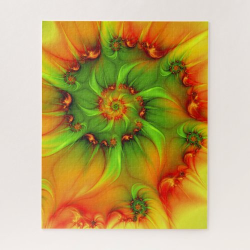 Psychedelic Colorful Modern Abstract Fractal Art Jigsaw Puzzle