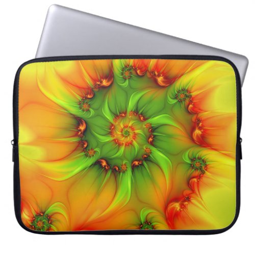 Psychedelic Colorful Modern Abstract Fractal Art Laptop Sleeve