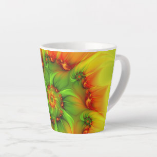 Psychedelic Colorful Modern Abstract Fractal Art Latte Mug