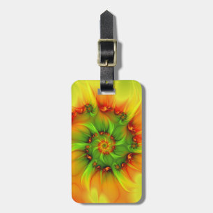 Psychedelic Colorful Modern Abstract Fractal Art Luggage Tag