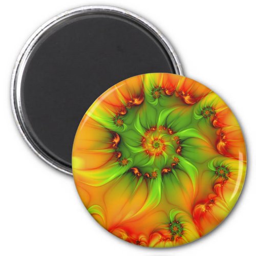 Psychedelic Colorful Modern Abstract Fractal Art Magnet