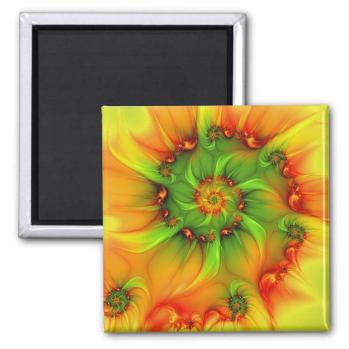 Psychedelic Colorful Modern Abstract Fractal Art Magnet