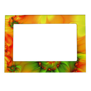 Psychedelic Colorful Modern Abstract Fractal Art Magnetic Frame