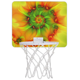 Psychedelic Colorful Modern Abstract Fractal Art Mini Basketball Hoop