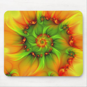 Psychedelic Colorful Modern Abstract Fractal Art Mouse Pad