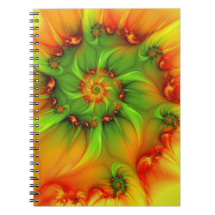 Psychedelic Colorful Modern Abstract Fractal Art Notebook