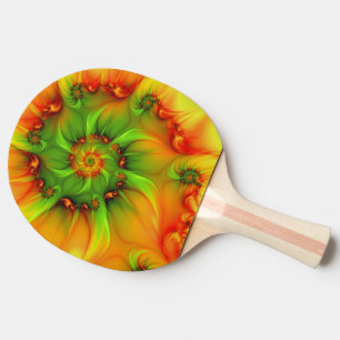 Psychedelic Colorful Modern Abstract Fractal Art Ping-Pong Paddle