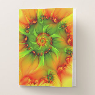 Psychedelic Colorful Modern Abstract Fractal Art Pocket Folder