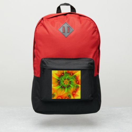 Psychedelic Colorful Modern Abstract Fractal Art Port Authority Backpack