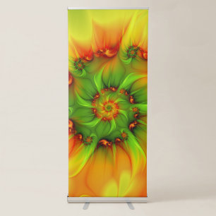 Psychedelic Colorful Modern Abstract Fractal Art Retractable Banner