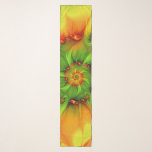Psychedelic Colorful Modern Abstract Fractal Art Scarf
