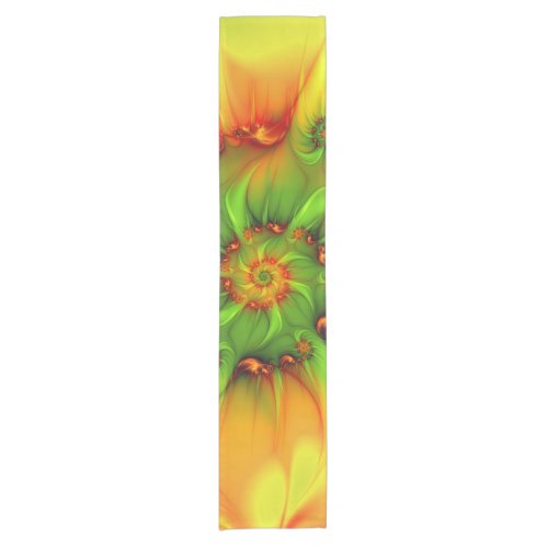 Psychedelic Colorful Modern Abstract Fractal Art Short Table Runner