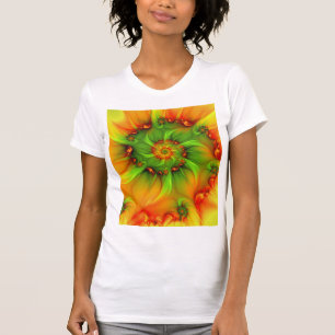 Psychedelic Colorful Modern Abstract Fractal Art T-Shirt