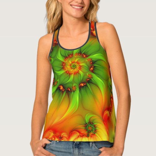 Psychedelic Colorful Modern Abstract Fractal Art Tank Top