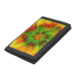 Psychedelic Colorful Modern Abstract Fractal Art Trifold Wallet