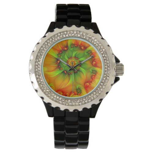 Psychedelic Colorful Modern Abstract Fractal Art Watch