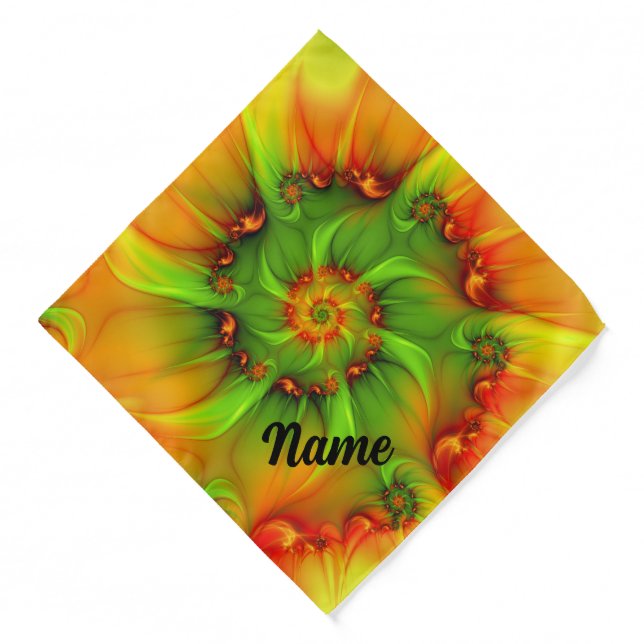 Psychedelic Colorful Modern Abstract Fractal Pet Bandana (Front)