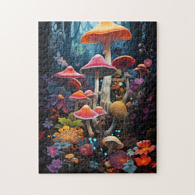 Psychedelic Colorful Mushrooms Jigsaw Puzzle (Vertical)