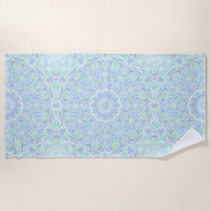 Psychedelic Colorful Pastel Ornate Hippie Mandala Beach Towel