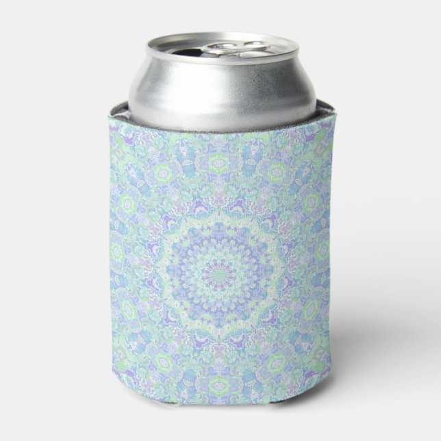 Psychedelic Colorful Pastel Ornate Hippie Mandala Can Cooler (Can Front)
