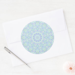 Psychedelic Colorful Pastel Ornate Hippie Mandala Classic Round Sticker