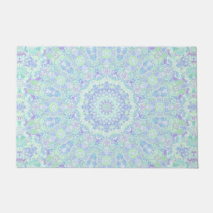 Psychedelic Colorful Pastel Ornate Hippie Mandala Doormat