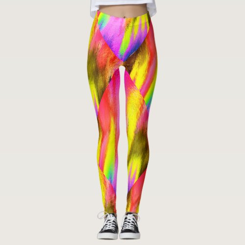Psychedelic Colourful Pattern Aerobic Workout Leggings