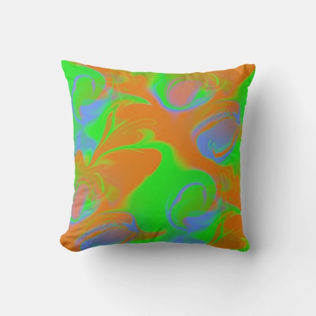 Psychedelic Colours 2 Throw Pillow (Front)