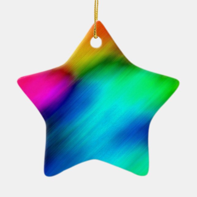 Psychedelic Colours Ceramic Ornament (Front)