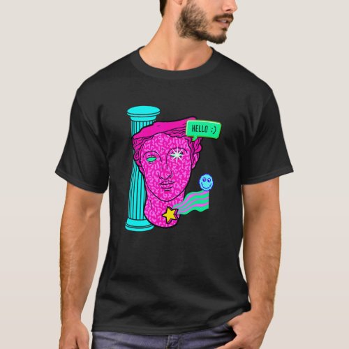 Psychedelic Cool Vaporwave Aesthetic Hello Cool St T_Shirt