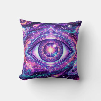 Psychedelic Cosmic Eye Design on Tees, Stickers, M Throw Pillow