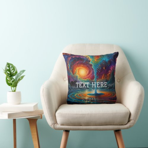Psychedelic Cosmic Vortex _ Stunning Abstract Art Throw Pillow