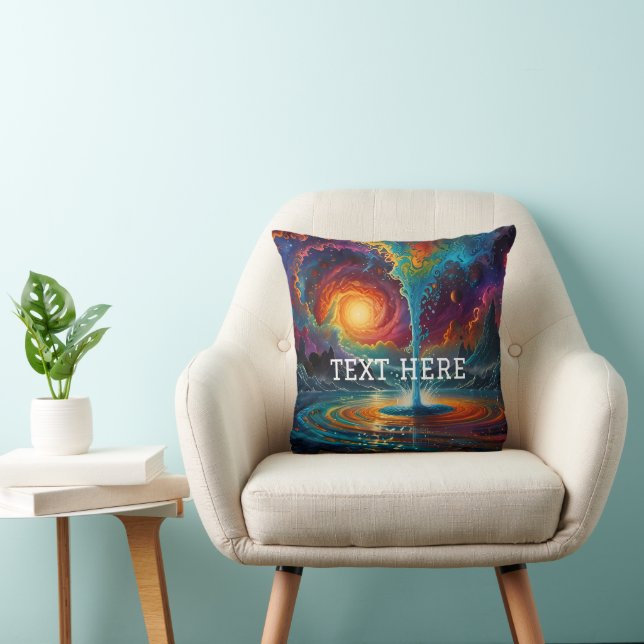 Psychedelic Cosmic Vortex - Stunning Abstract Art Throw Pillow (Chair)