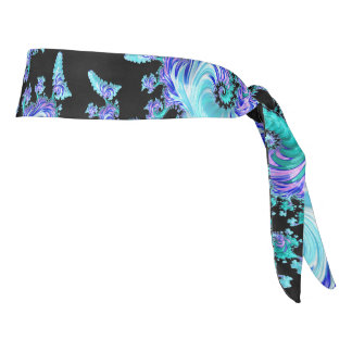 Psychedelic Cyan Tentacle Abstract Fractal Art Tie Headband