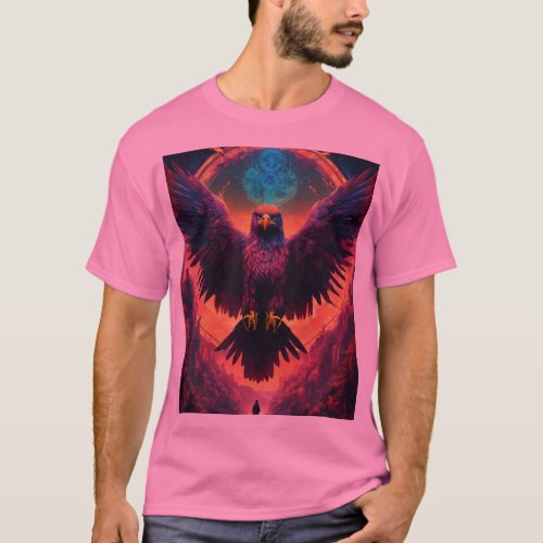 Psychedelic Cyberpunk Eden Eagle in the Dark T_S T_Shirt