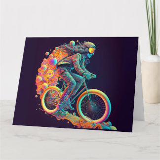 Psychedelic Cyclist , cycling. Card