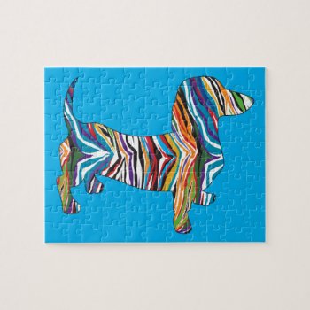Psychedelic Dachshund Jigsaw Puzzle by Incatneato at Zazzle
