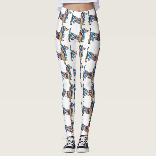 Psychedelic Dachshund Leggings (Front)