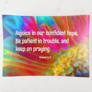 Psychedelic Daisy Romans 12:12 Trinket Tray