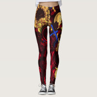 psychedelic daisy womens leggings