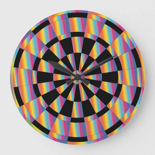 Psychedelic Dartboard Large Clock (Front)