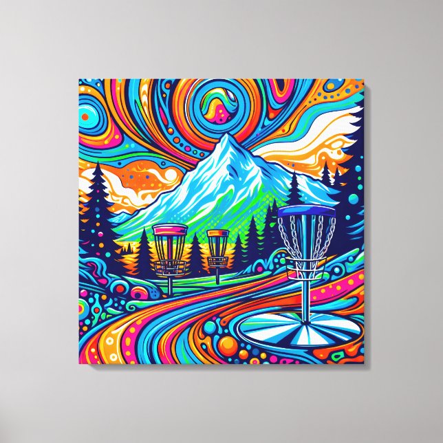Psychedelic Disc Golf Course  Canvas Print (Front)
