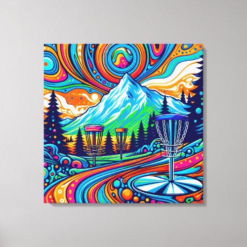 Psychedelic Disc Golf Course  Canvas Print