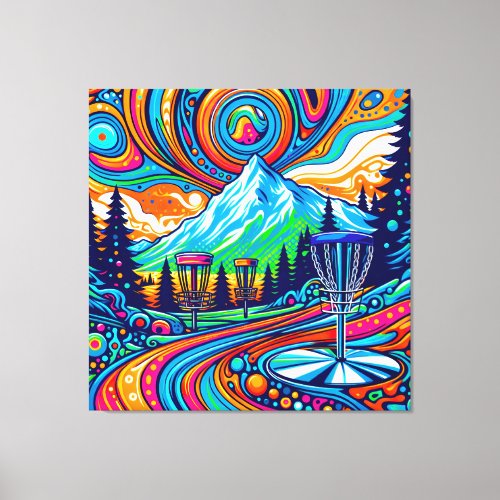 Psychedelic Disc Golf Course  Canvas Print
