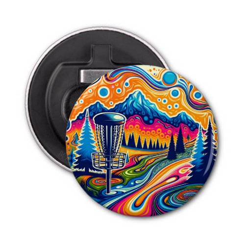 Psychedelic Disc Golf Course in the Mountains Bottle Opener