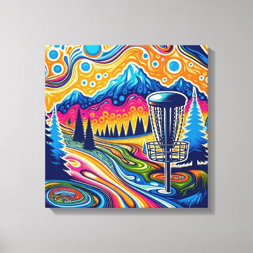 Psychedelic Disc Golf Course in the Mountains Canvas Print
