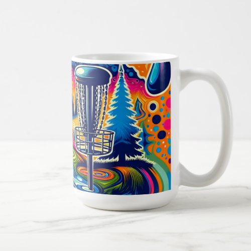 Psychedelic Disc Golf Course in the Mountains Coffee Mug